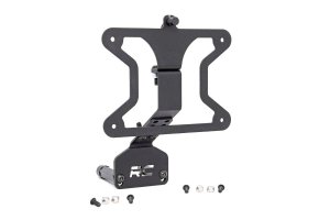 Jeep Wrangler License Plate Relocation Bracket - Rough Country - Adjustable - Black - '07-'10 Jeep Wrangler License Plate Relocation Bracket - Rough Country - Adjustable - Black - '07-'10